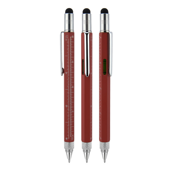 652 Metal Touchpen Pen with Spirit Level and Screwdriver