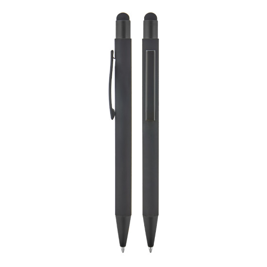 1027 Metal Ballpoint Touchpen Rubber Body Pen