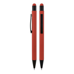 1027 Metal Ballpoint Touchpen Rubber Body Pen