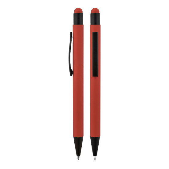 1027 Metal Ballpoint Touchpen Rubber Body Pen