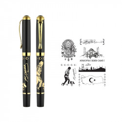 685-R Embossed Figured Metal Rollerball Pen