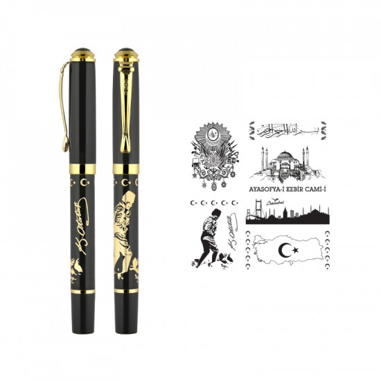 685-R Embossed Figured Metal Rollerball Pen