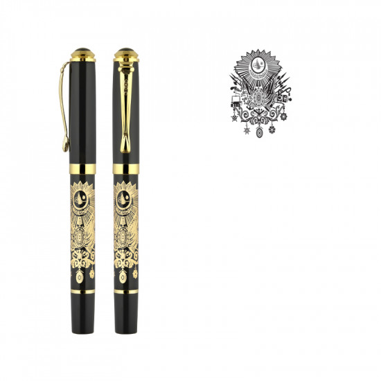 685-R Embossed Figured Metal Rollerball Pen