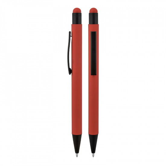 1027 Metal Ballpoint Touchpen Rubber Body Pen