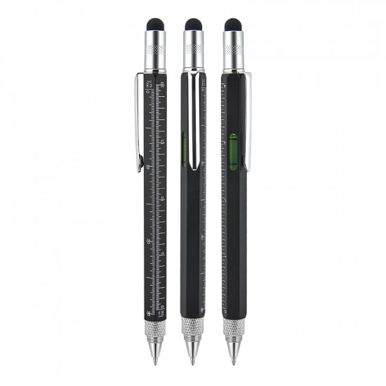 652 Metal Touchpen Pen with Spirit Level and Screwdriver