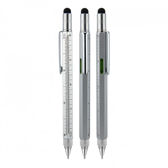 652 Metal Touchpen Pen with Spirit Level and Screwdriver