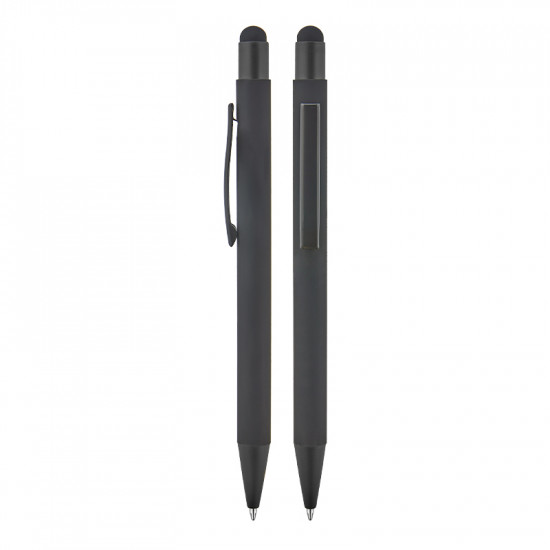 1027 Metal Tükenmez Touchpen Rubber Gövde Kalem